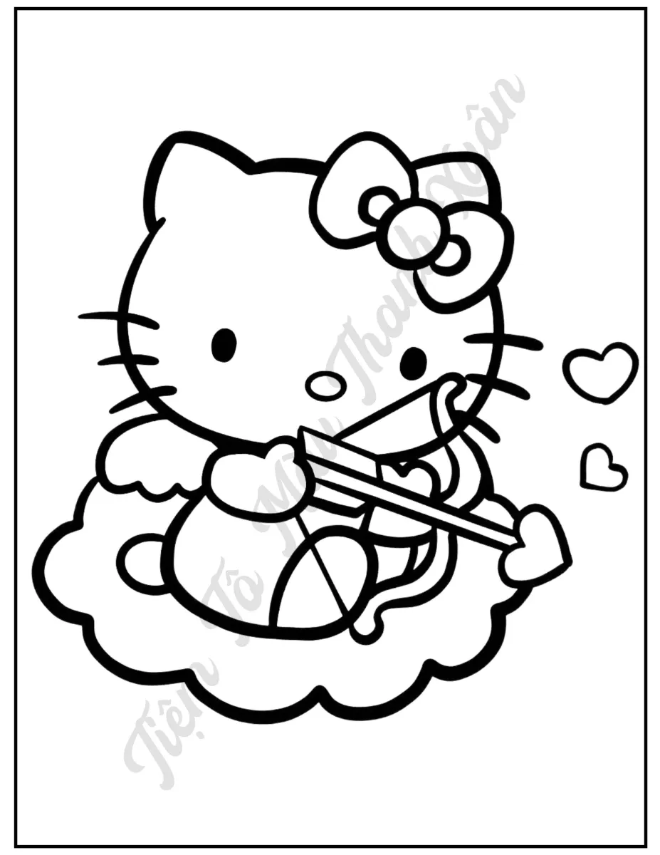 TX57] Set 10 Tờ Tranh Tô Màu Hình Mèo Hello Kitty Cute Cho Bé Size ...