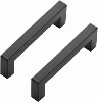 Ravinte 30 Pack Black Cabinet Pulls 4 Inch Square Cabinet Handles Matte Black Kitchen Hardware for Cabinet Square Drawer Pulls 30 4 In Hole Center