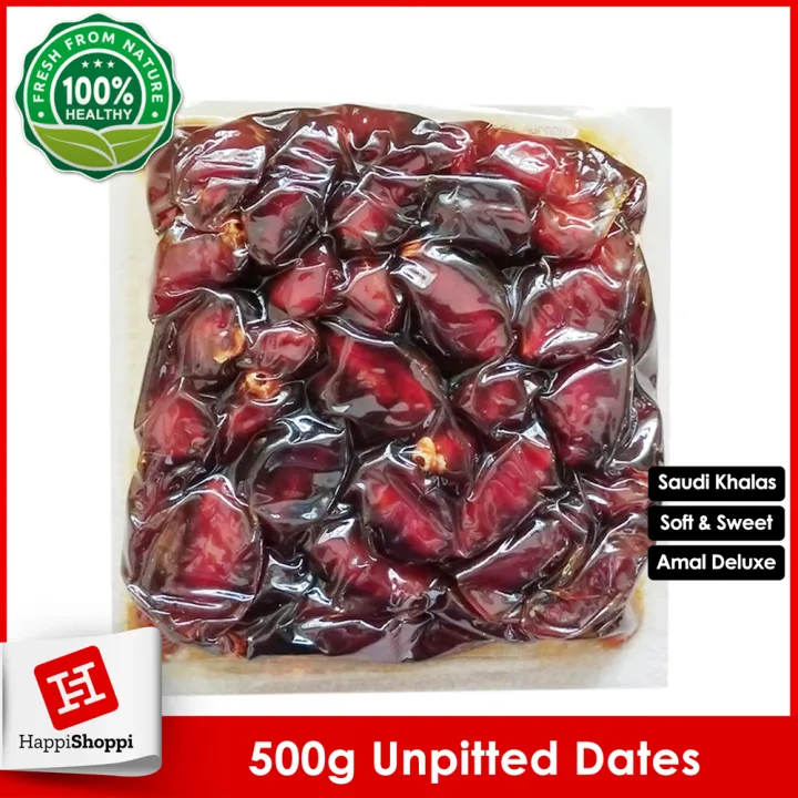 Half Kilo 500g Saudi Dates Fruits for Sale Sweet Moist Khalas Vacuum