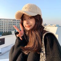 COD DSFGERRTYTRRE Plush baseball cap lamb wool peaked cap women s all-match fashion winter warm hat帽子