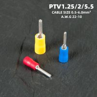 PVC Pre-Insulated Pin Terminal Electrical Wire End Splice Crimp Connector Cold Press Needle Terminal Use For AWG22-10 Electrical Circuitry  Parts