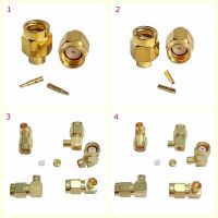 10pcs/lot SMA Male RF Connector RP-SMA Male Jack Plug 90 Degree Right Angle Center Solder Semi-Rigid for RG402 Brass Gold Plated Electrical Connectors