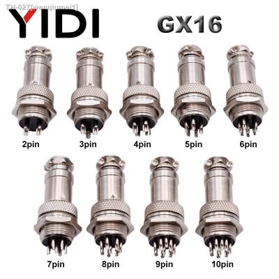☈♂ 1set GX16 Aviation Connector 2 3 4 5 6 7 8 9 10pins Core Male Female Wire Panel 16mm L70-78 Circular Air Plug Socket Connector