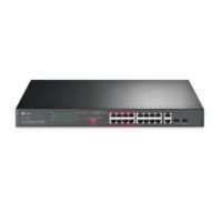 TP-Link 16-Port 10/100 Mbps + 2-Port Gigabit Rackmount Switch with 16-Port PoE+ Switch รุ่น TL-SL1218P