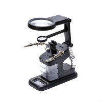 2021Soldering Solder Iron Stand Holder Station Desk Magnifier LED Light Clamp Clip Helping Hand Magnifying Circuit Board