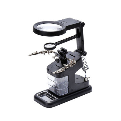2021Soldering Solder Iron Stand Holder Station Desk Magnifier LED Light Clamp Clip Helping Hand Magnifying Circuit Board