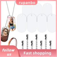 RUPANBO039392692 7 PCS วงรีทรงรี ป้ายสุนัขเปล่า สีขาวขาว การระเหิดของ จี้แท็กปั๊ม งานฝีมือดีไอวาย ว่างเปล่าไม่มี ป้ายอลูมิเนียมสองด้าน ตกแต่งด้วยการตกแต่ง