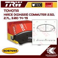 ผ้าเบรคหน้า TRW สำหรับ HIACE (KDH223) COMMUTER 2.5D, 2.7L, 3.0D 14-19 (GDB7693)