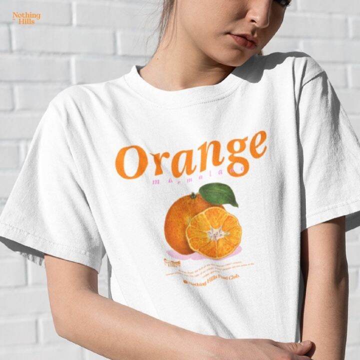 now-เสื้อยืดคอกลม-เสื้อยืดลาย-orange-ส้ม-clic-cotton-unisex-by-nothing-hills-l-size-s-5xl