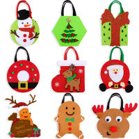 Festive Holiday Bags Reusable Holiday Gift Bag Cartoon Moose Candy Bag Christmas Eve Gift Bag Felt Christmas Tote Bag