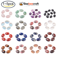 Beebeecraft 1-5pc Natural Rose Quartz Gemstone Flat Back Stone Cabochons thumbnail