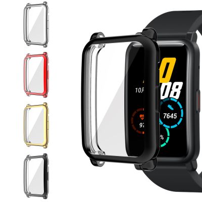 TPU Soft Glass Screen Protector Case Shell Edge Frame For Huawei Honor Watch ES Strap Band Protective Bumper Cover Accessory Nails  Screws Fasteners