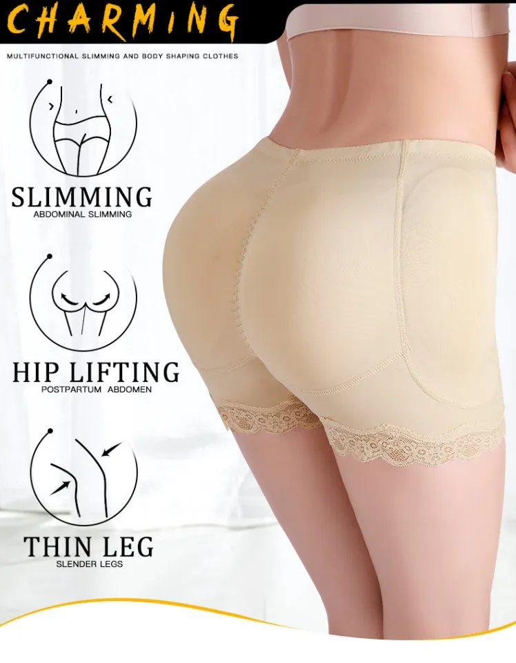 Butt Lifter Pants Women's Shaper Padded Butt Lifter Panty Butt Hip Enhancer  Fake Hip Shapewear Underwear Panties Push Up Panties-Beige,L