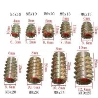 ✣✴ With flange 10PCS M4 M5 M6 M8 M10 Hex Drive Screw In Threaded Type E Insert Nut Screws Assortment For Wood 9-SIZE with flange