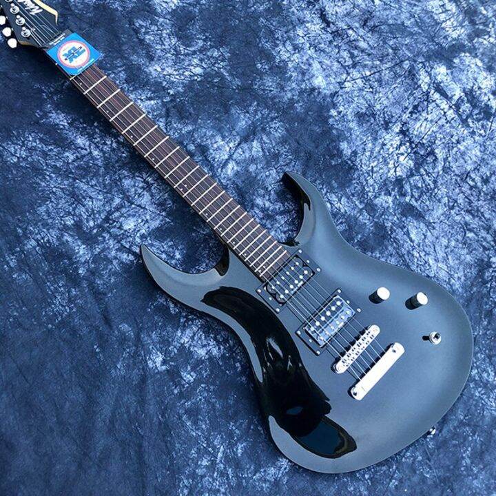 Classic Ibanez Black Guitar Seymour Duncan Pickups 24 Frets Chrome