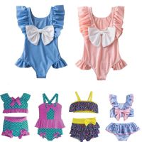 Baby One Piece Swimwear Summer Cute Backless Bow Kids Swimsuit for 1 2 3 4 5 Years Fashion Vacation Beach Girls Bathing Suit