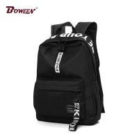 【jw】﹍❈  Mochila de nylon preta para mulheres e homens mochila estilo casual meninas adolescentes sólida mulheres estudante