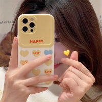 BBSmall เคสโทรศัพท์ประดับด้วยลาย Apple ความรักสีเหลืองและสีขาวเหมาะสำหรับ iPhone 13แฟชั่น12/11ของผู้หญิง