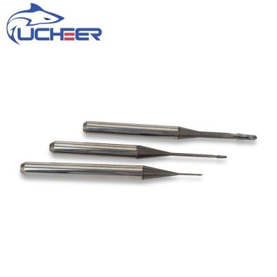 UCHEER 3pcs set 0.6 / 1.0 / 2.0mm Roland Dental Milling Cutter พร้อม DLC Coating cad cam dental burs milling Zirconia Block Available