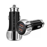 AutoAccessories YSY-310QC18W QC3.0 Dual Port USB Car Charger for Apple / Huawei / Samsung / Xiaomi(Black)