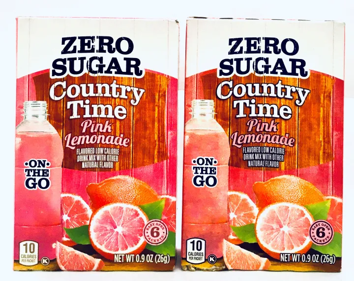 Country Time Pink Lemonade ZERO SUGAR 0.9 Oz (26g) Pack of 2 Expiry ...