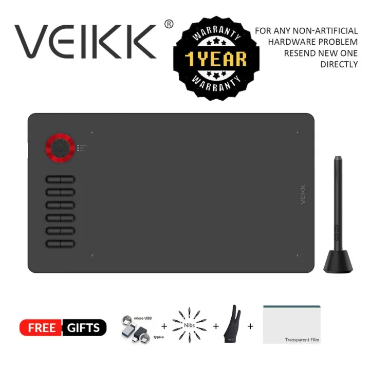 VEIKK A15PRO Drawing Tablet 10*6 inch Pen Tablet with Batter Free Pen ...