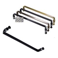 Solid 304 Stainless Steel CC440MM(17.32") Flat Oblate Bar Glass Pull For Bath Shower Enclousre Titanium Gold Black Matte Rose