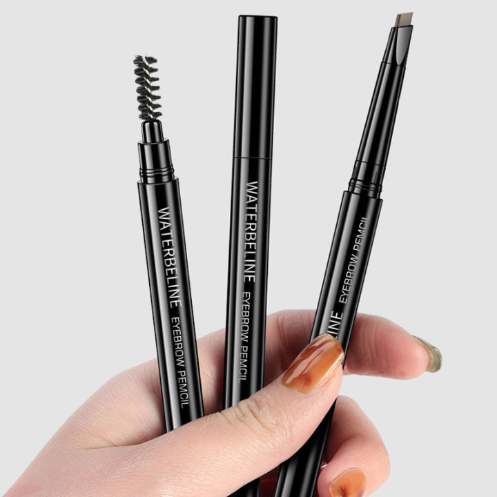 ดินสอเขียนคิ้ว-double-head-super-fine-waterproof-lasting-eyes-black-brown-make-rotatable-up-pen