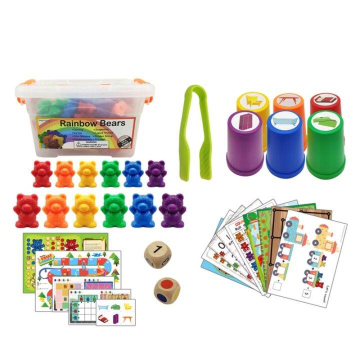 Perfect Counting Bears With Stacking Cups Set - Montessori Rainbow ...