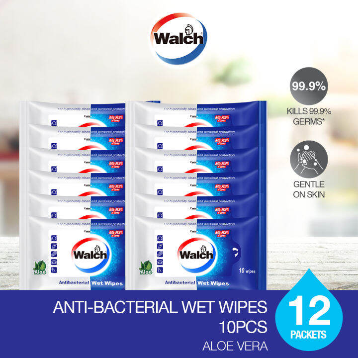 Walch® Antibacterial Wet Wipes 10pcs x 12 Packets Lazada Singapore
