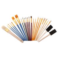 25pcs Canvas Board Bristle Horse Hair Drawing Artist Oil Paint Brush Set Students Watercolor Acrylic Painting Adult Kid