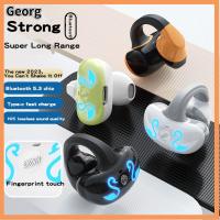 GEORG ลายนิ้วมือสัมผัสได้ หูฟังบลูทูธไร้สาย 5.3บลูทูธ 1080H Extra Long Range หูฟังแบบสวม ที่มีคุณภาพสูง ลดเสียงรบกวน ชุดหูฟังไร้สาย กีฬานอกสถานที่