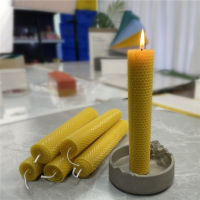 5pcsset Diameter 3.5cm, Height 19.5cm Natural Yellow Beeswax rolled Candle Handmade DIY Honey Long Rod Bees wax Honeycomb