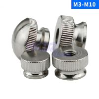 M3/M4/M5/M6/M8 Through Hole Thumb Nut Carbon Steel Nickel Plated Knurled Nut Cap Step Hand Nuts Blind Hole