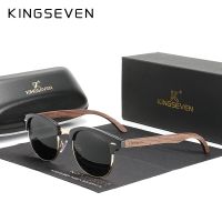 Kingseven แว่นตากันแดด ไม้วอลนัท โพลาไรซ์ ป้องกันรังสียูวี 400 ไร้ขอบ แฮนด์เมด สีดํา สไตล์เรโทร สําหรับผู้หญิง และผู้ชาย 2022 df