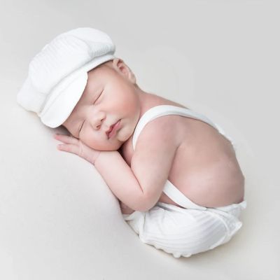 ❤หมวก + สายเอี๊ยมเสื้อผ้าสำหรับเด็กแรกเกิด,หมวกภาพเด็กทารกสตูดิโอ2ชิ้น/เซ็ตอุปกรณ์ประกอบฉากเครื่องแต่งกายโดยรวมการถ่ายภาพ