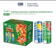 Thùng 6 lon Chill Cocktail Strong Mix 2 Vị 330ml lon