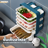 NeoHome ชั้นเก็บอาหาร ถาดพลาสติกใส่อาหาร ทรงสี่เหลี่ยม ชั้นเตรียมอาหาร แบบติดผนัง