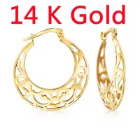 Luxury Designer Jewelry Fan-shaped Hollow Pattern Earrings for Women Vintage Hoop Earrings Bridal Wedding Engagement Earring