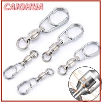 CAIOHUA 5Pcs/Pack เสริมสร้าง อุปกรณ์ตกปลา แหวนเชื่อมต่อล่อ แบริ่งหมุน แหวนแยกรูปไข่ สแน็ปกลิ้ง ขั้วต่อจิ๊ก