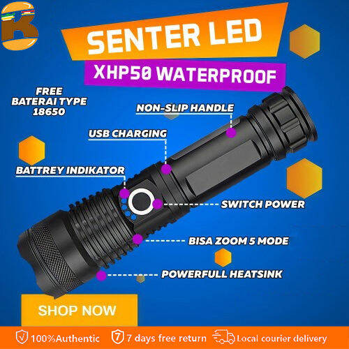 Original Torch USB Rechargeable WaterproofXHP50 Super Heavy Duty P50
