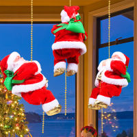 Ready Stock TIKTOK Santa Claus Music Climbing Rope Toys Christmas Gifts Christmas Ornaments Childrens Plush Decorations Toys