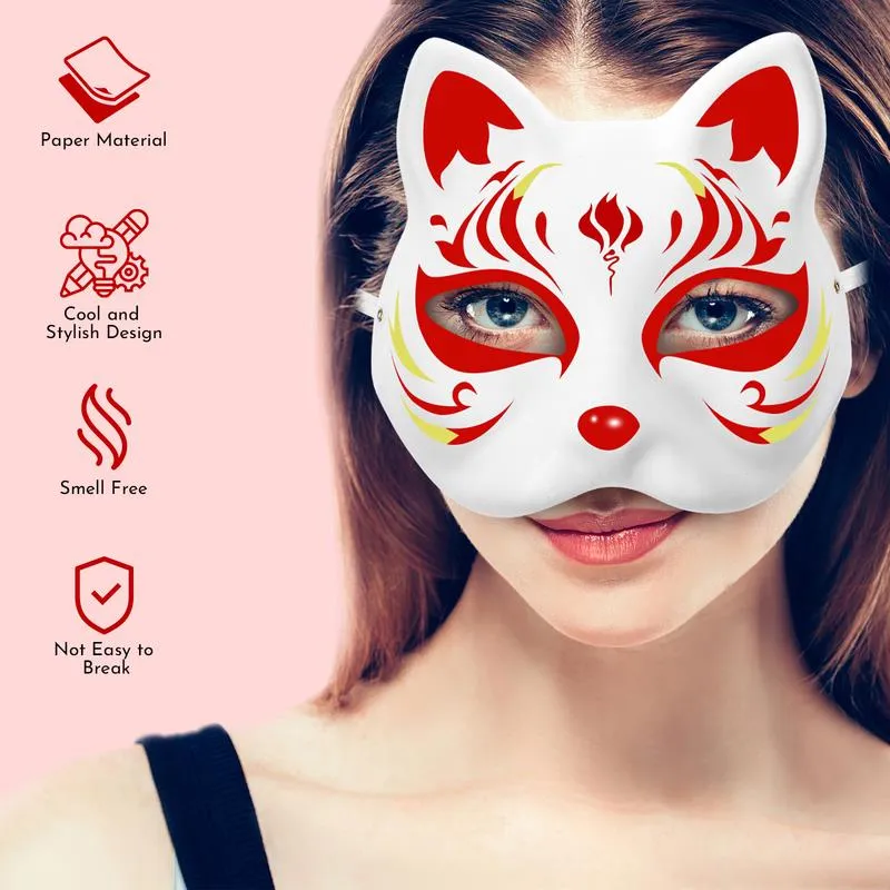 Masks Mask Halloween Cosplay White Cat Up Diy Dress Masquerade Costume  Accessories Therian Party Wolf Blank Unpainted Face Mardi - Beauty &  Fashion Toys - AliExpress