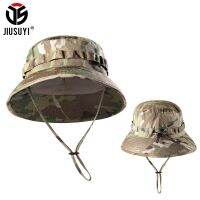 หมวกกีฬากลางแจ้งลายพราง Boonie ผู้ชาย,Topi Bucket ทหารมัลติแคมปานามาหมวกปีกกว้างปีนเขาตกปลา