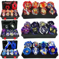 8PC Beyblade Gold Burst Set Spinning With Grip Launcher+Portable Box Case Gift