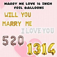 ลูกโป่งฟอยล์ขนาด16นิ้วประดับชุดคำตัวอักษรขนาดแต่งงานกับฉันรักการขอแต่งงานเสนอลูกโป่งเซอร์ไพรส์
