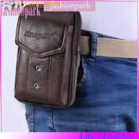 【Ready Stock】 ♠ C23 New✡ Men PU Leather Fanny Waist Bag Business Solid Mobile Phone Purse Belt Bum Pouch