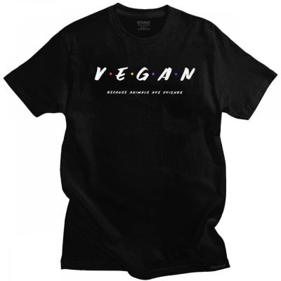 Cool Vegan Because Animals Are Friends T Shirt Men Veganism Tshirt 100 Cotton Tee 100% Cotton Gildan
