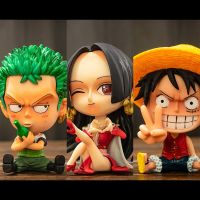 ของขวัญโมเดลของเล่นสะสมตุ๊กตา Nami Sanji Luffy Zoro 9ซม. Q ฟิกเกอร์ที่ขยับได้ Sabo Robin Boa Hancock Doflamingo Ace