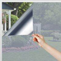 【LZ】☼▽❖  One Way Window Privacidade Filme Bloqueio do sol Matiz da janela auto-adesiva para casa Heat Control Mirror Reflective Solar Film